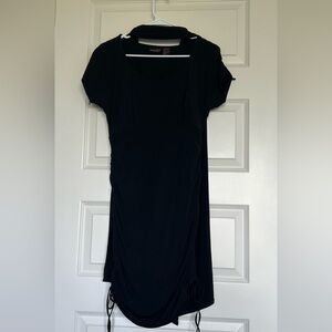 Shape FX Black Dress with Side Ties and Matching Scarf